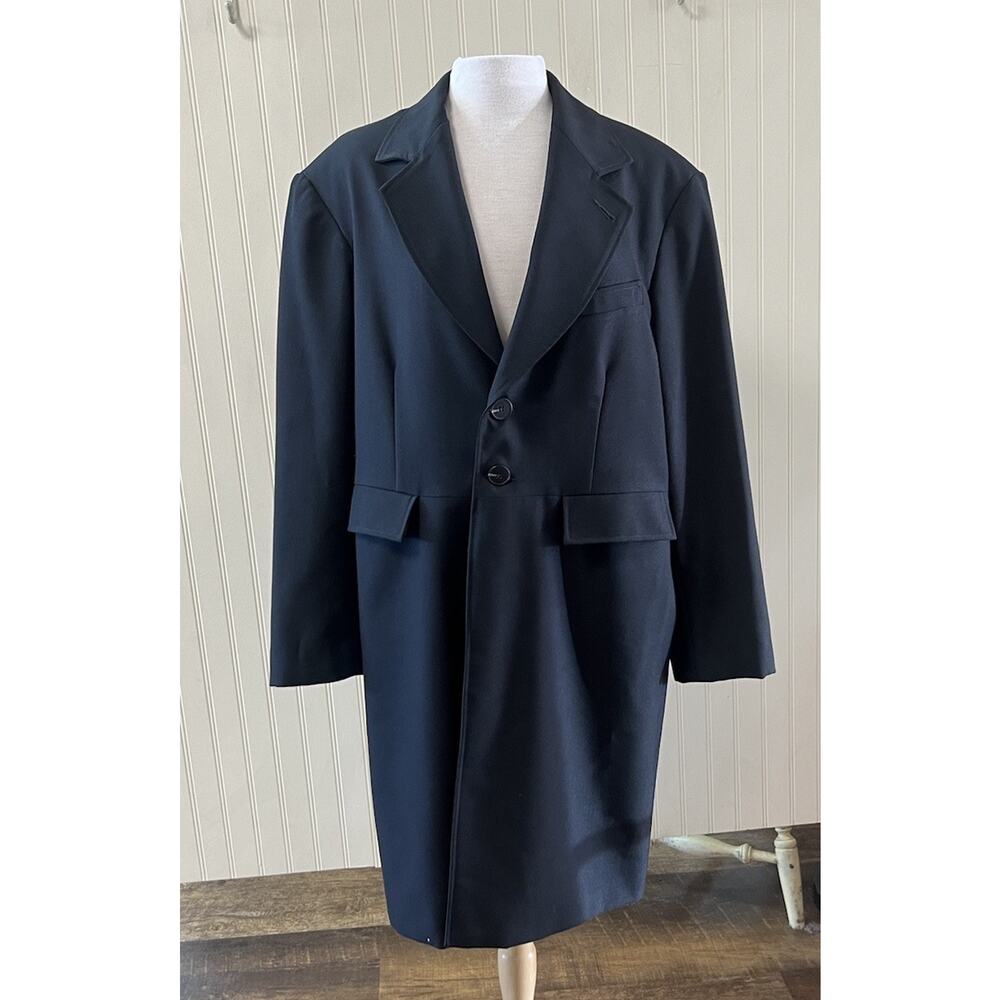 Wah Maker Frontier Western Poly Wool Blend Frock Long Coat Mens 44 Cowboy